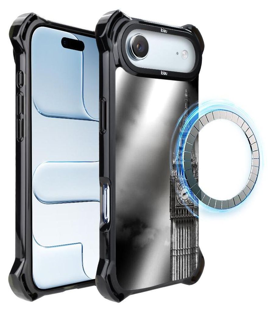Schutzhülle für das iPhone Air, MagSafe-kompatibel, verstärkte Ecken, schwarz, Big Ben