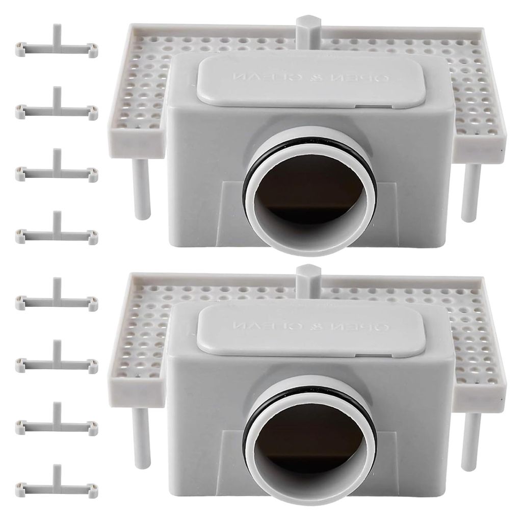 2 Stück Duschrinne Siphon, Sieb für Duschrinne mit Geruchsstop, Haarsieb für Duschrinne mit 4 Schnallen für Haarfilter Duschablauf, Haarfänger...