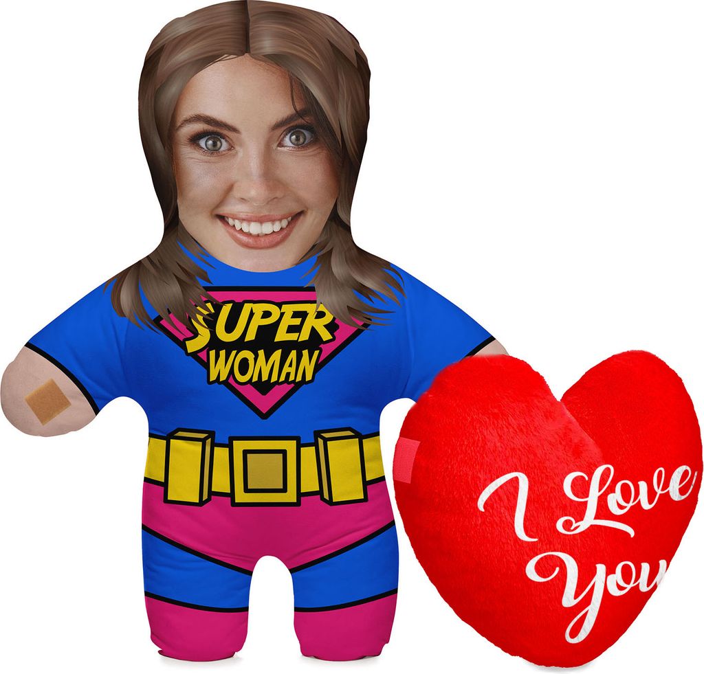 Personalisiertes FOTOGESCHENK, 45 x 45 cm, Kissen, mit eigenem Foto, mit Füllung, Muttertag Geschenk, Motiv Super Mama HEART [091]