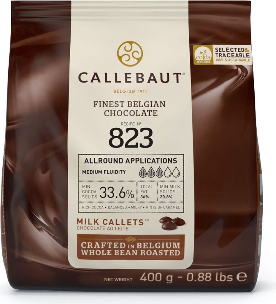 Barry Callebaut 823 Vollmilch Schokolade Kuvertüre 400g Produktbild 