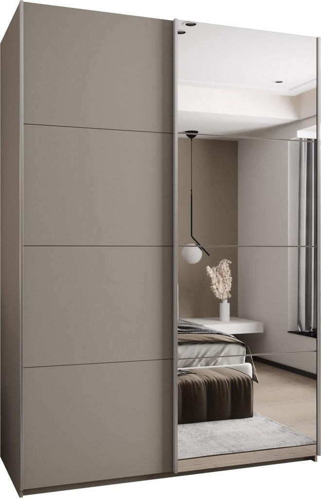 MEBLE KRYSPOL LUX 3 Schrank - 245,5x170x64cm - Kaschmir, Kaschmir, Silber
