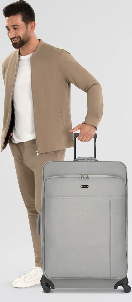 CHECK.IN Sevilla 2.0 Parent Trolley Morbido 65 Cm, 62L, Colore Oliva - Valigia Leggera Con Doppie Ruote 360° E Manico Telescopico, 3,2 Kg