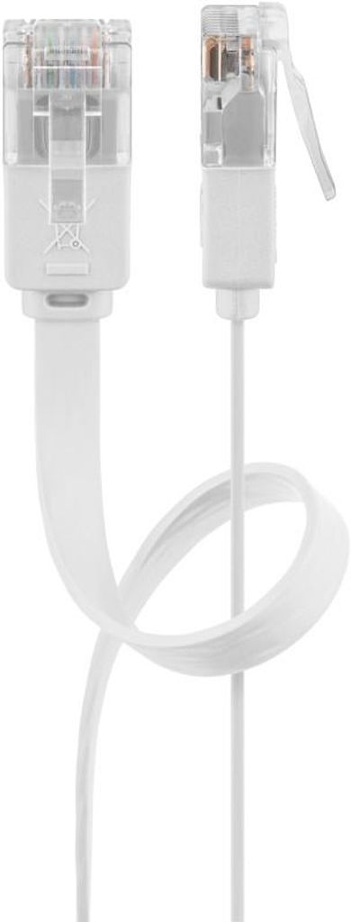 goobay platte patchkabel Cat 6 U/UTP, wit, 10 meter Productafbeelding 