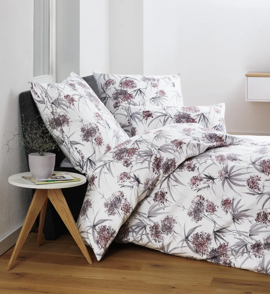 Parure de lit flanelle chinchilla 155x220 cm 78066-05 baie-argent