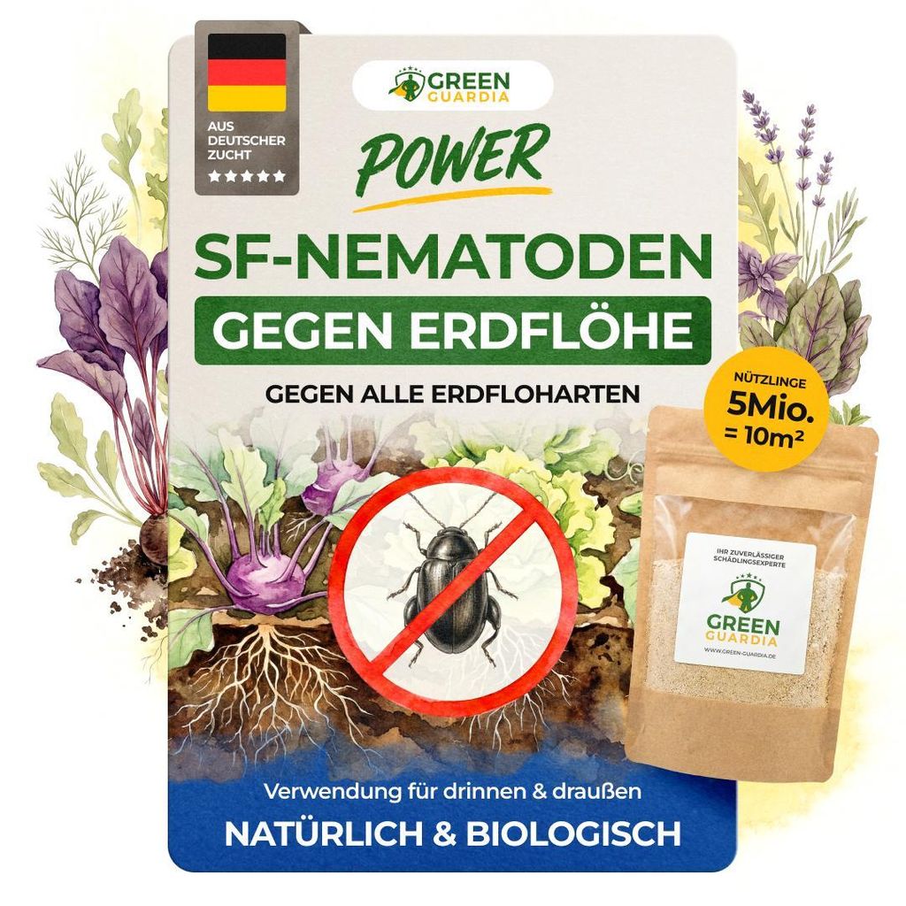 SF Nematoden gegen Erdflöhe - 5 Mio. für 10m² – Mittel gegen Erdflöhe im Haus & Garten, Effektive Erdfloh Bekämpfung, Biologisch Erdfloh bek...