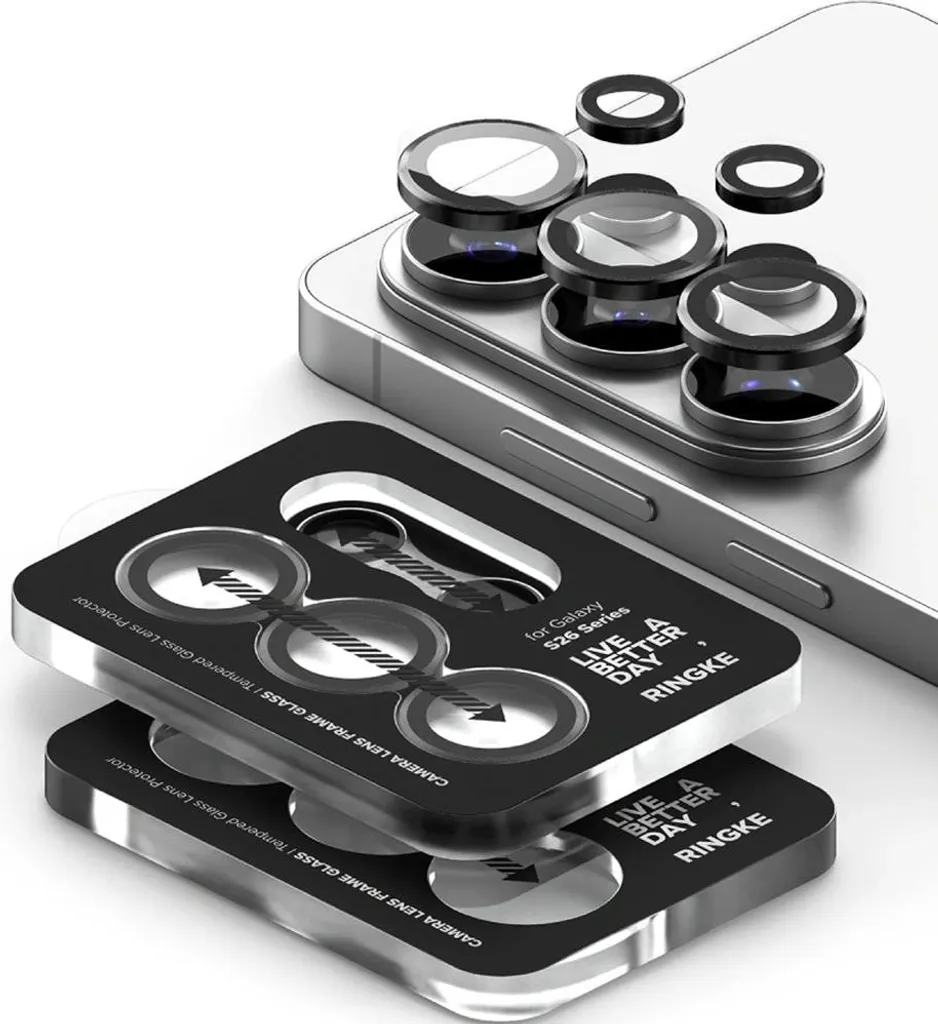 Set 2 Protezioni Lenti Ringke per Galaxy S26 Ultra - Vetro Nero Antigraffio