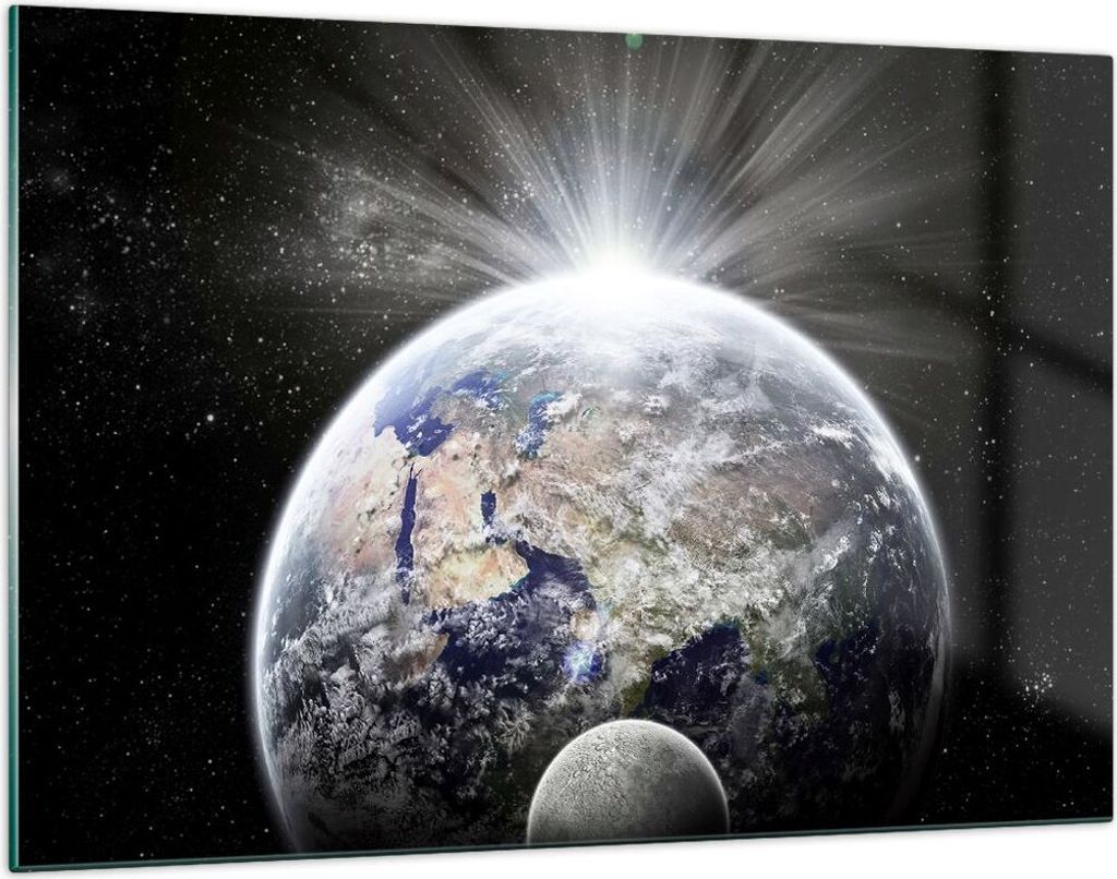 Bilder auf glas - Astronomie galaxie abstraktion - 120x80cm - Glasbilder - Wandbilder - Kunstdruck - zum Aufhängen bereit - Wanddekoration aus Gla...