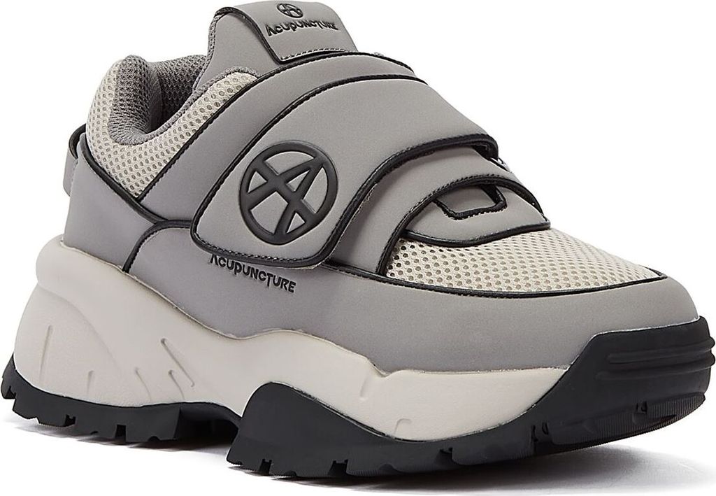 Acupuncture Synthetische Mesh Haken und Schleife Strap Chunky Trainer – Grey / 8 UK - 42 EU - 8.5 US