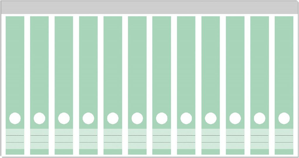 Wallario Ordnerrücken Sticker, selbstklebend für schmale Ordner, 12 Stück, Motiv Pastellgrün
