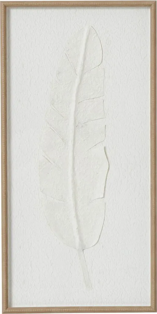 Hill Interiors HI4951 Décoration Murale Plume Encadrée 80x40cm Marron