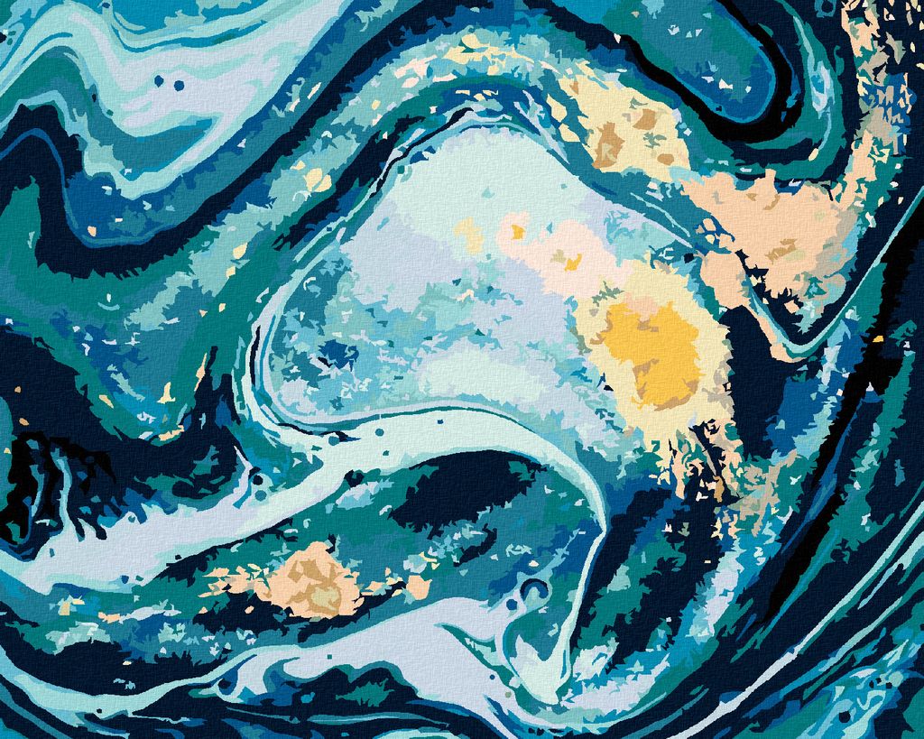 Zuty - Malen nach Zahlen - BLAUE ABSTRAKTION, 40x50 cm, mit Keilrahmen (bereits gespannt)