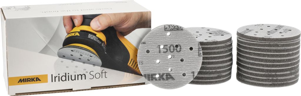 Mirka Iridium Soft Schleifscheiben Ø 77 mm Korn P1500 / Klett Multifit / 20 St