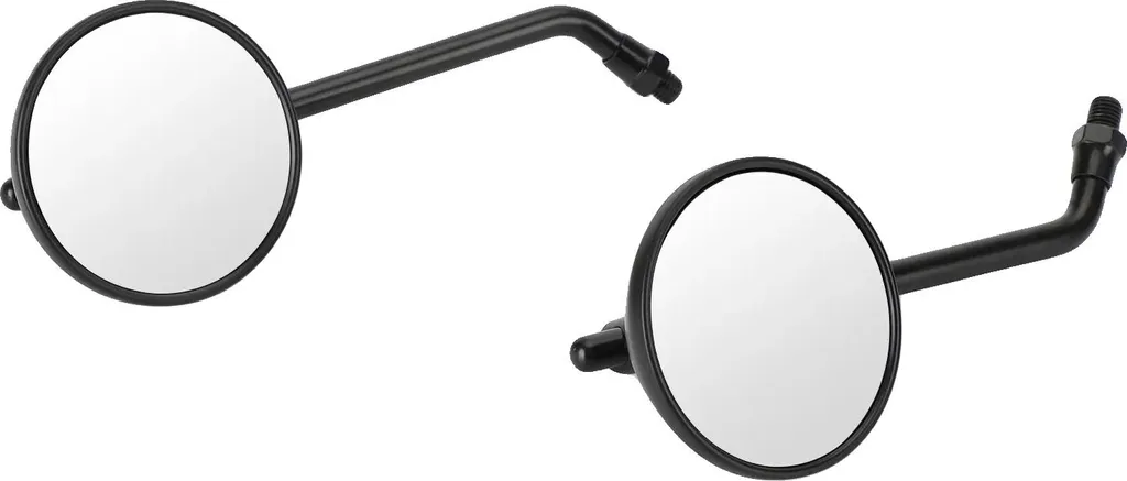 Paire de Rétroviseurs Moto Universels Ronds en Acier Noir Filetage M10