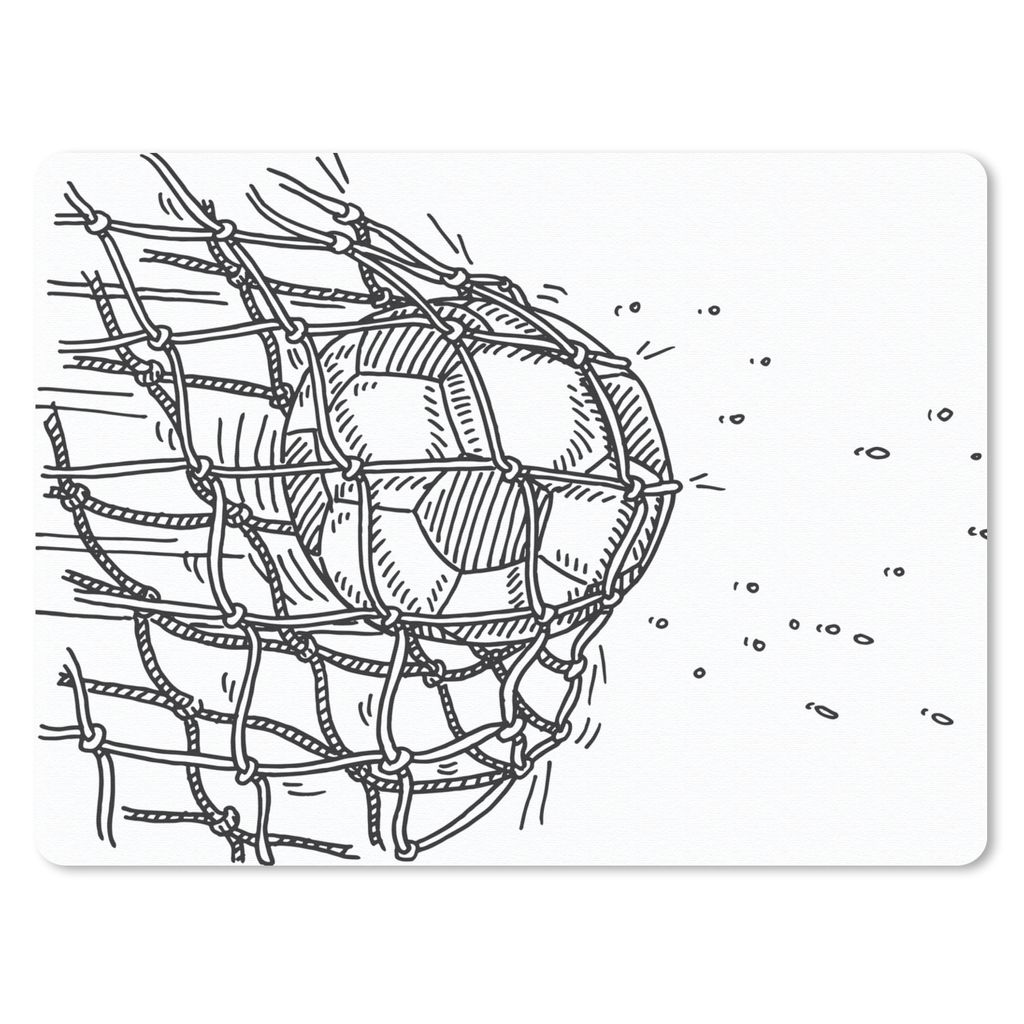 MuchoWow Mauspad Mousepad Eine Illustration eines Fußballschusses ins Tor - Jungen - Mädchen - Kinder 40x30 cm - Mousepads - Maus Mat - Pad - M...