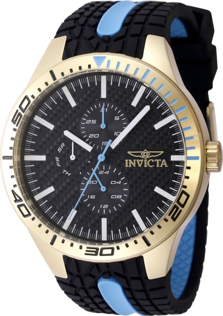 Invicta Racing 48874 Herren Uhr - Quartz Bewegung - Edelstahl mit schwarzem Zifferblatt - 46 mm