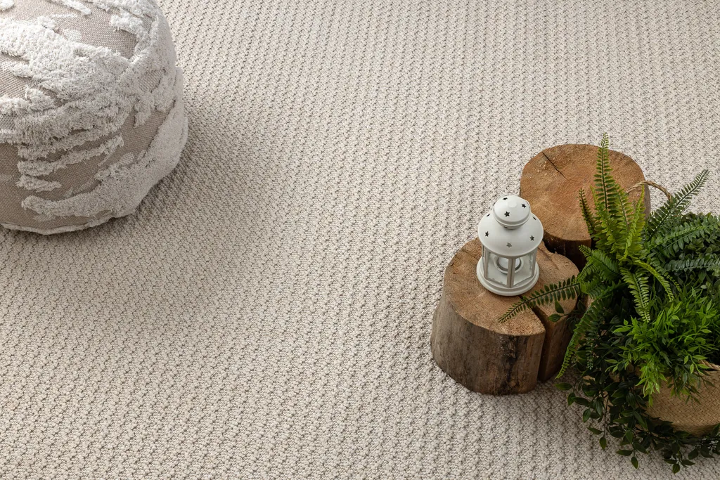 Moquette structurée JERSEY 19236 crème bouclée - Tapis 80x150 résistant