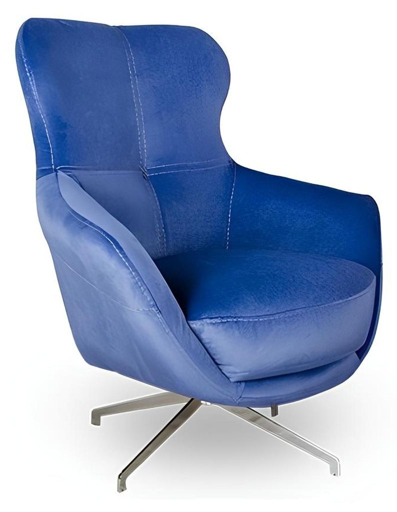 Sessel Farbe Blau bequem mittelweich für Wohnzimmer Relax Club