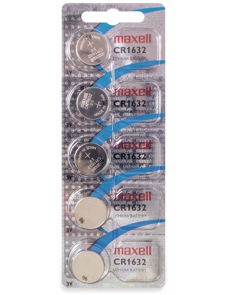 Knopfbatterie Lithium CR1632 3V, 5 Stk. im Blister /Preis für 1 Stk./ MAXELL