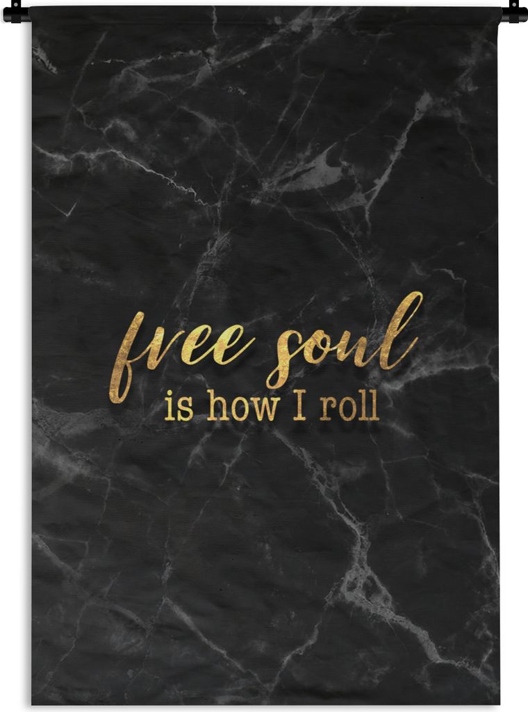 MuchoWow Wandteppich Wandbehang Zitate - - Gold - Marmor 60x90 cm Tapisserie Dekoration Wandtuch - Foto-Teppich - Abwaschbar