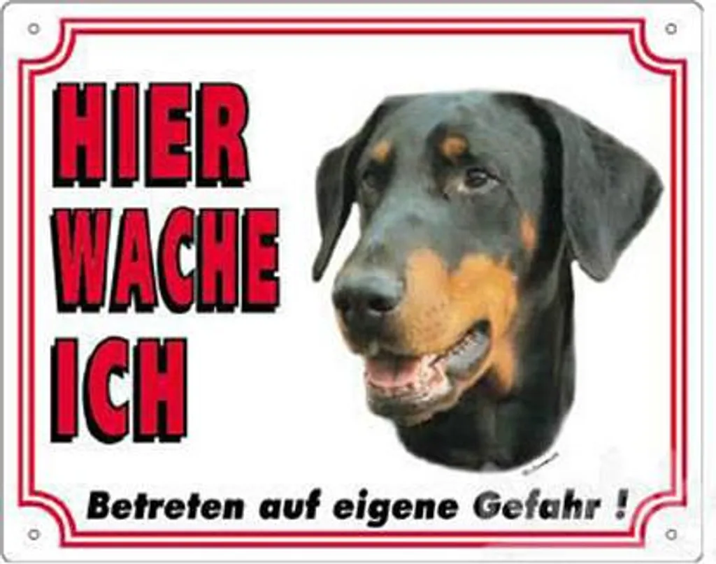 Cartello di avvertimento Nobby Doberman 250 x 200 mm