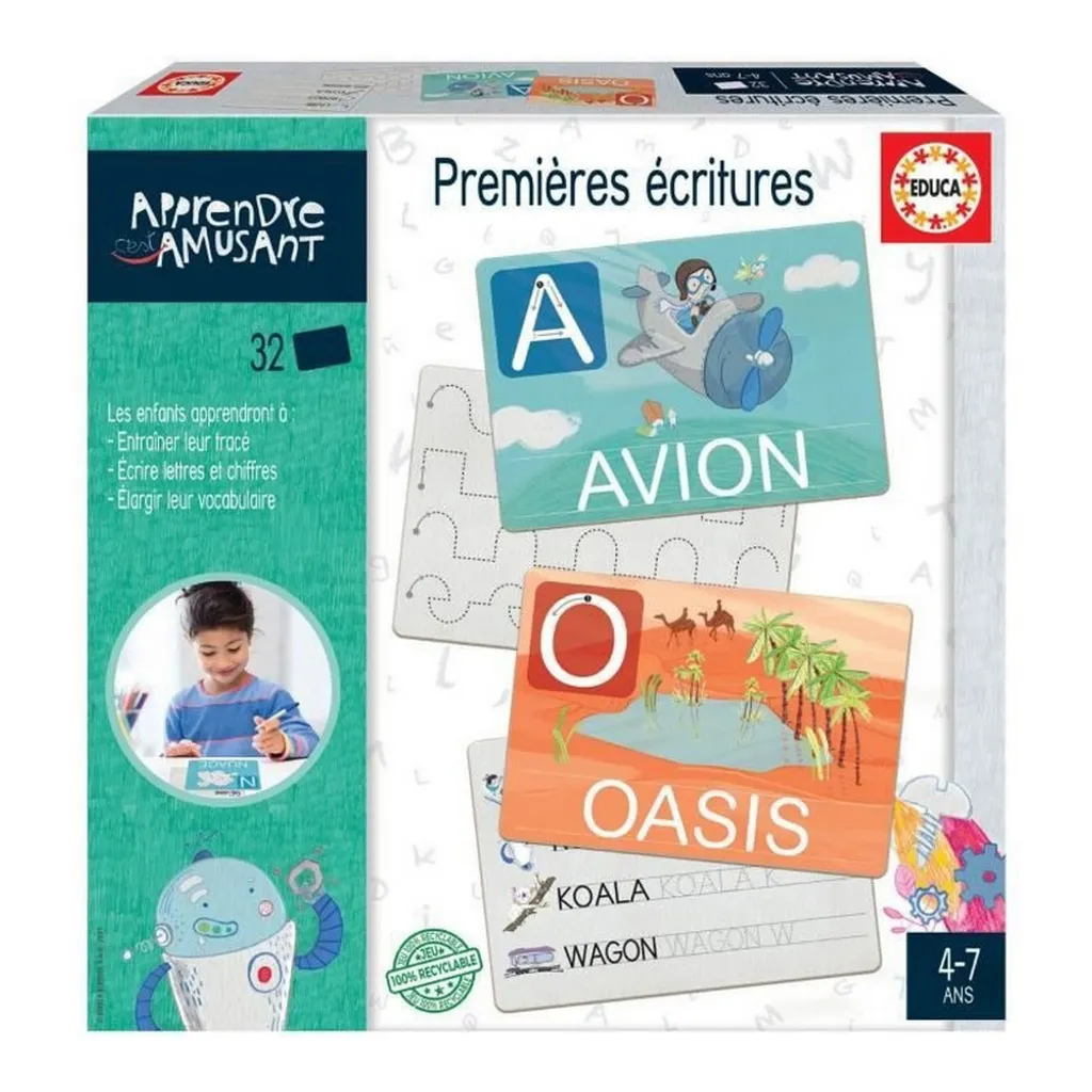 Apprendre à Écrire avec First Scriptures Educa - Jeu de 32 Pièces FR