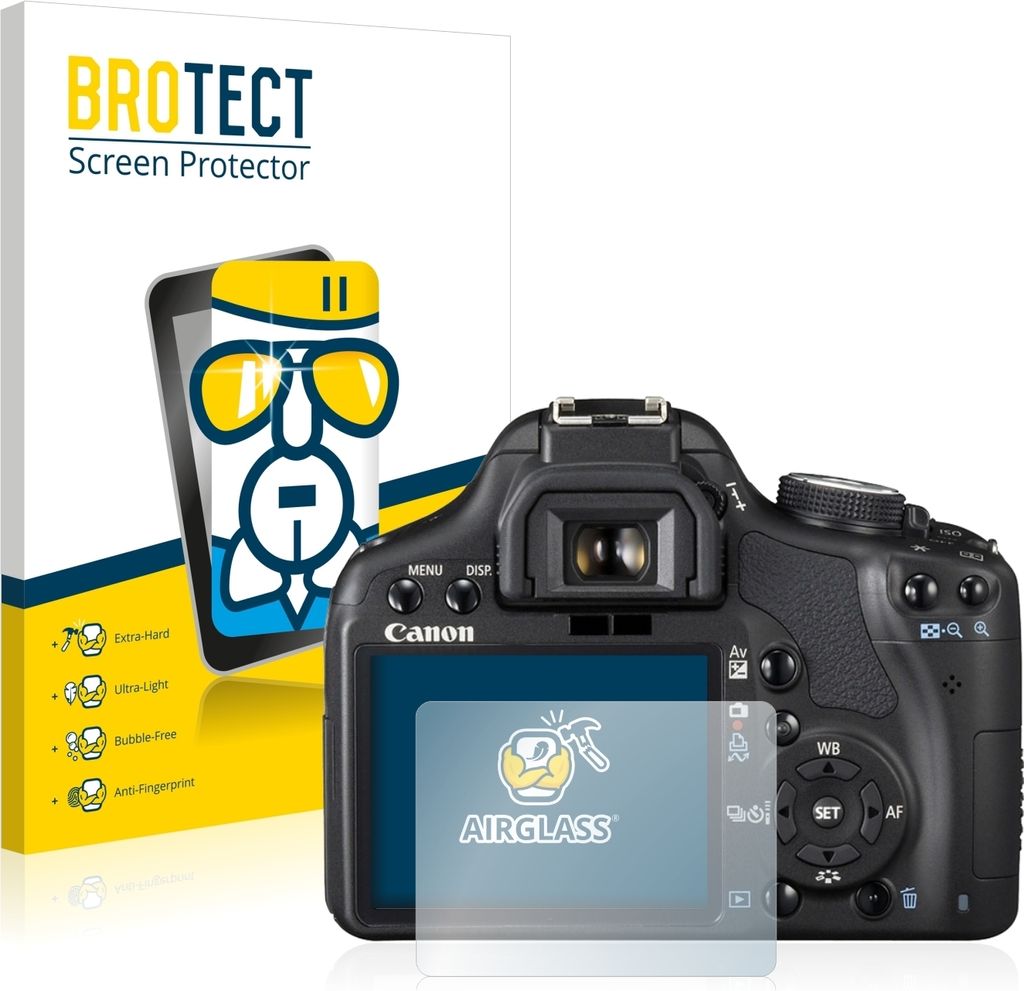 BROTECT Schutzglas für Canon EOS 500D Schutzfolie Panzer Folie Glas Display Schutz klar
