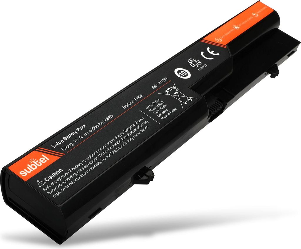 subtel 1x Akku für Notebook Kompatibel mit HP ProBook 4520s, 620, 625, PH06 - (4400mAh, 11.1V)