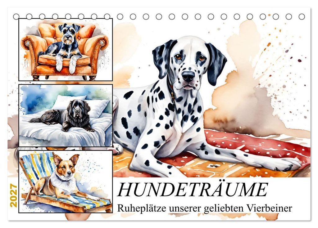 Hundeträume (Tischkalender 2027 DIN A5 quer), CALVENDO Monatskalender