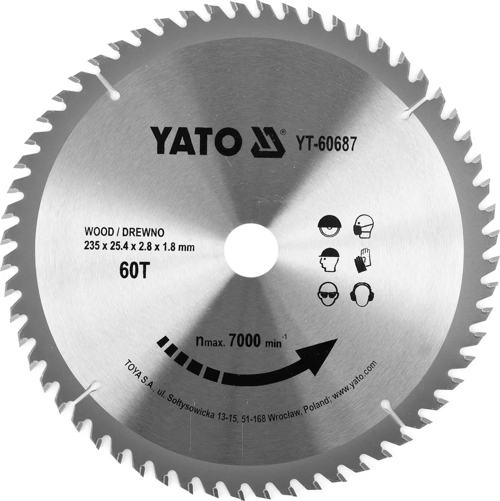 Lama 235x25,4mm 60T HM | Precisione e Durata per Seghe Circolari
