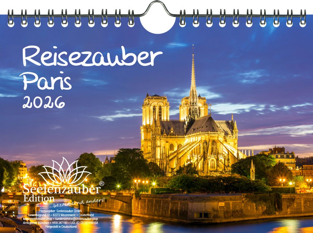 Reisezauber Paris DIN A5 Kalender für 2026 Urlaub Frankreich - Seelenzauber