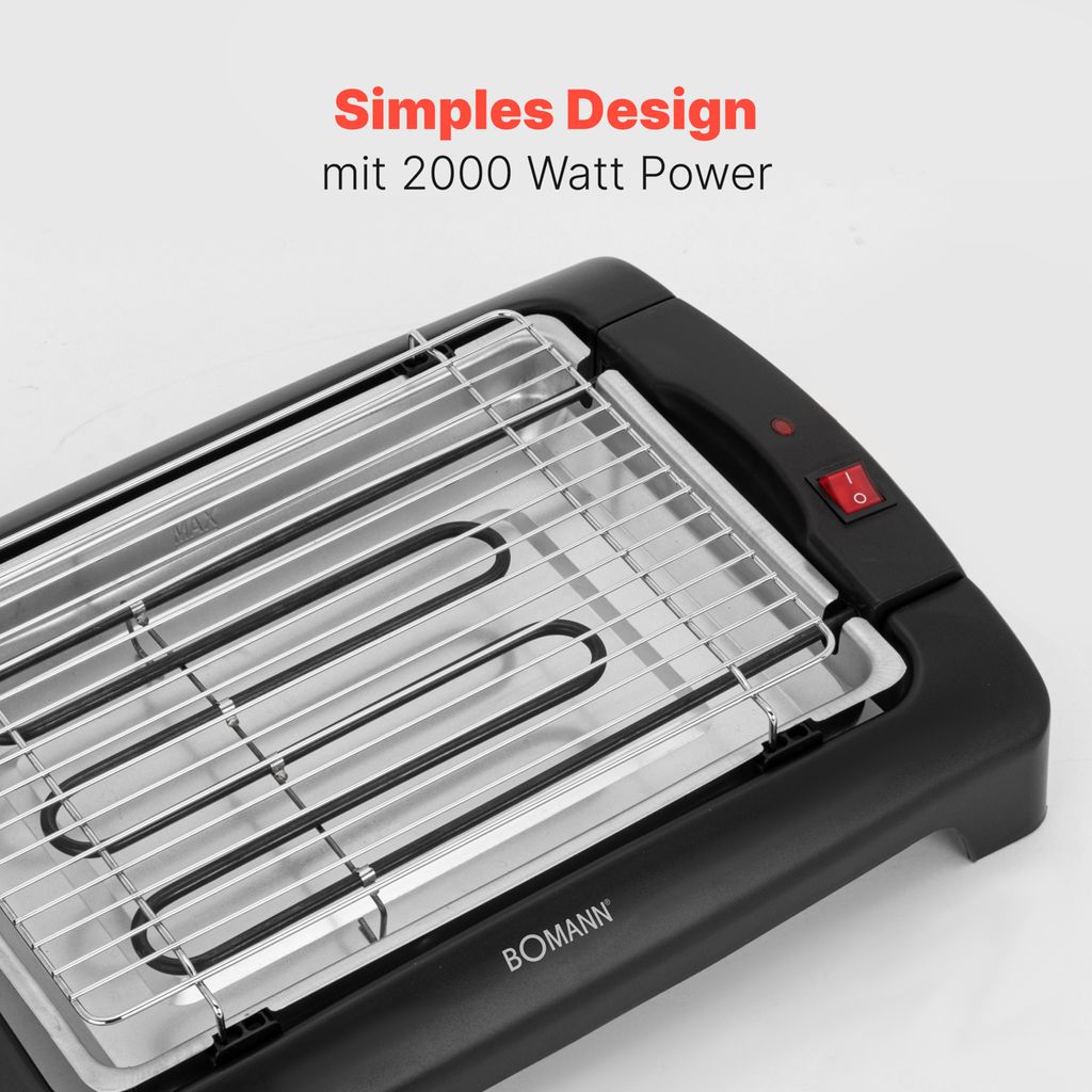 BOMANN Grill BQ 1240 N 2000 W schwarz Zdjęcie produktu 6