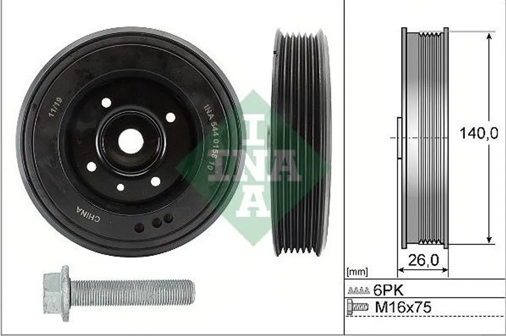 Poulie de Vilebrequin pour VW 1.8 2.0 TFSI - Pièce Moteur Haute Qualité