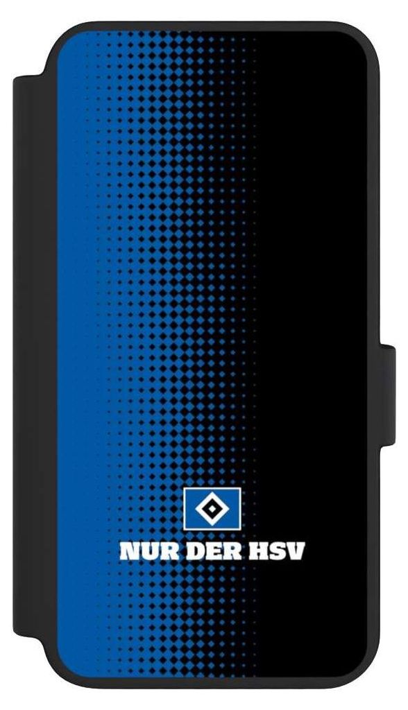 NIVOCASE Klapphülle für Samsung Galaxy S23 Handyhülle aus Kunst Leder NIVOflip schwarz HSV Logo Offizielles Lizenzprodukt
