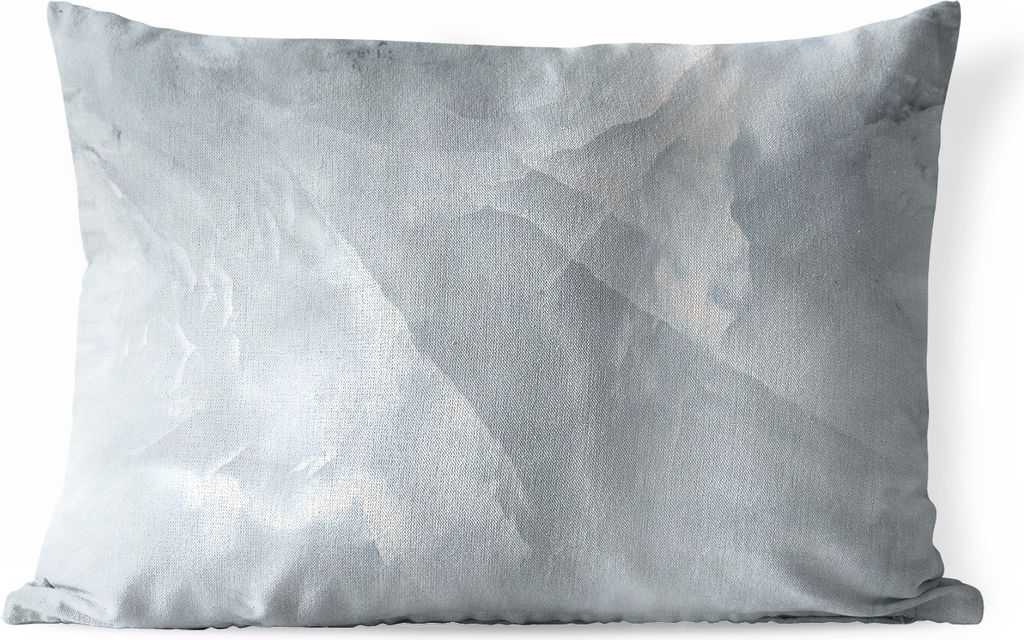 MuchoWow Outdoor Kissen - Marmor - Luxus - Weiß - 60x40 cm - Wetterfest - Lounge Kissen - Zierkissen - Kissen für Innenräume