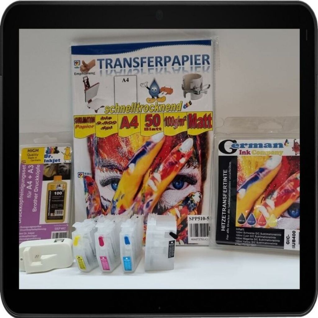 LC-3213XL - Unser großes Sublimationsstarterpaket für Brother Drucker mit den LC3211|LC3213 - Patronen, Sublimationstinte, Papier und Zubehör im...