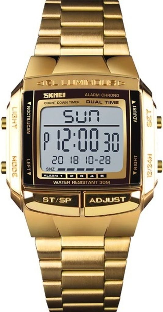 SKMEI Gary Digitale Herrenarmbanduhr - Golden, Stoßfest & Vielseitig KP23763