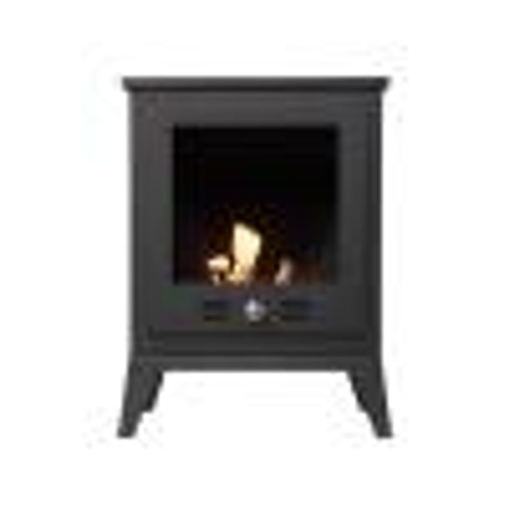 Sureflame Carino freistehender Bioethanol-Kamin schwarz mit Glas, moderner Kamin ohne Schornstein, 53,5 × 41 × 28 cm
