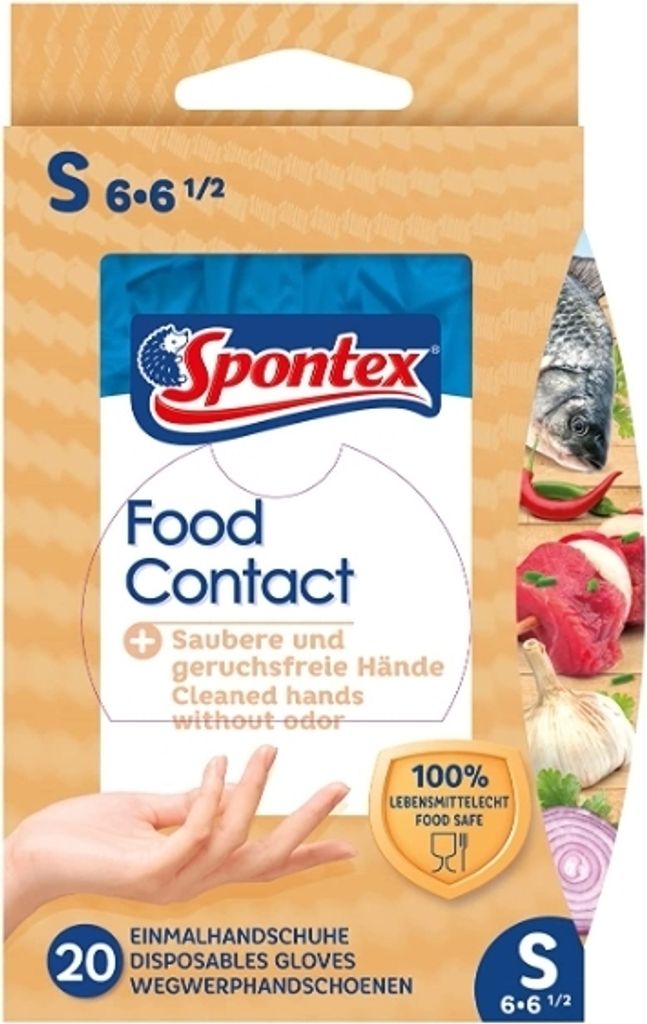Einmalhandschuhe für Lebensmittelkontakt, Größe S, 20 Stück Packung
