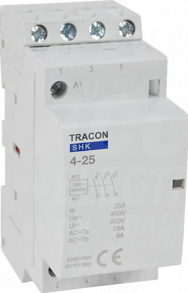 Contacteur modulaire 230V AC 4NO 25A 2P pour tableau électrique DIN