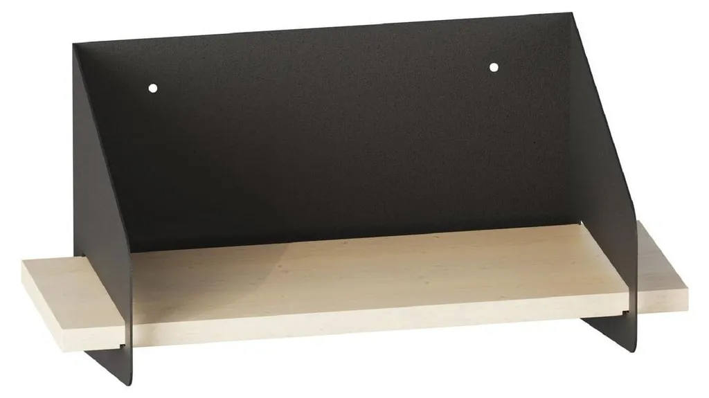 Étagère Murale de Salon ou Bureau en Bois et Métal Noir - 40 cm