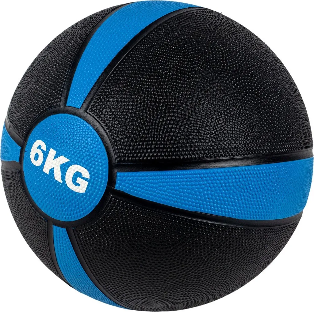 Ballon Médecine-ball 6 kg ACRA - Équipement de Musculation Bleu et Noir