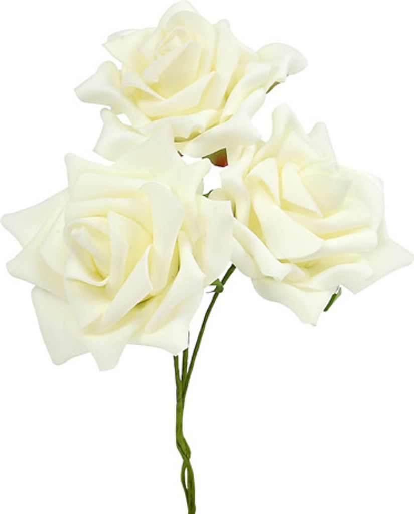 Foam Rose Creme 10cm 8 St – Deko Hochzeit Künstliche Rose, 8 Stück