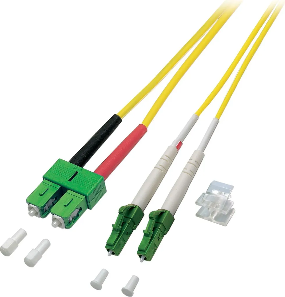 Jarretière Optique Duplex Monomode LC-APC SC-APC 7.5m Jaune OS2 LSZH