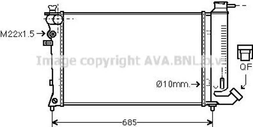Radiateur de refroidissement moteur pour Peugeot 306 et ZX - Réf 1301HE