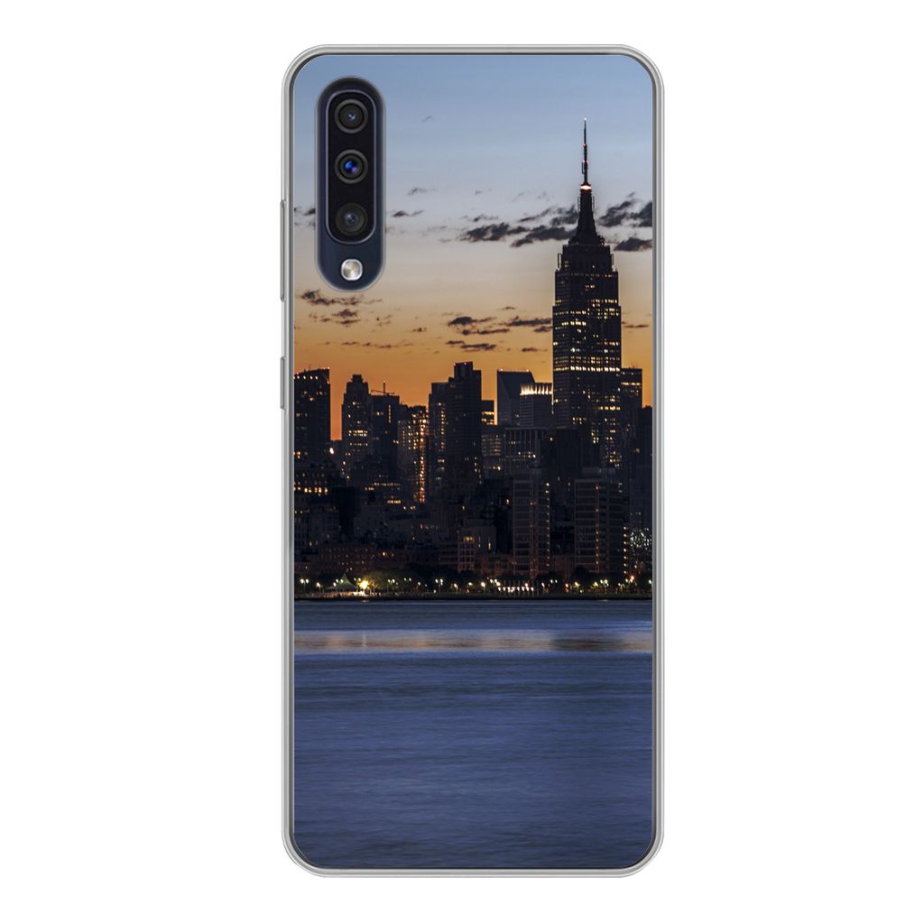 MuchoWow Handyhülle Schutzhülle Hülle für Samsung Galaxy A50 New York - Skyline - Amerika Silikon Softcase Handy Hülle - Mobiltelefonhülle