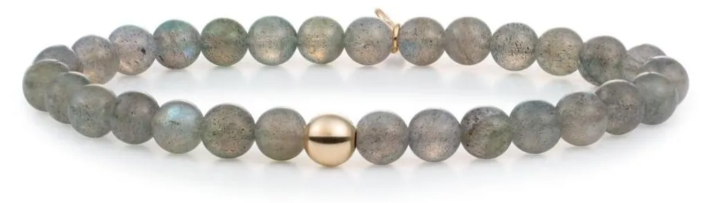 Bracelet perles labradorite 6mm SBG-GEM18-ADD - Reflets bleus irisés