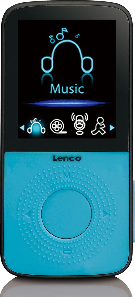 Lenco PODO-153BU - Sport MP3-Player mit Schrittzähler und Sport-Ohrenstöpseln und Armband - Blau