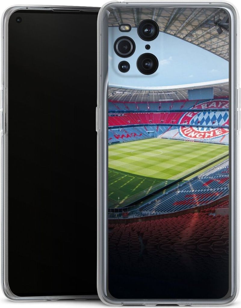 DeinDesign Handyhülle für Oppo Find X3 Pro Silikon Hülle Case Smartphone Schutzhülle FC Bayern München FCB Stadion