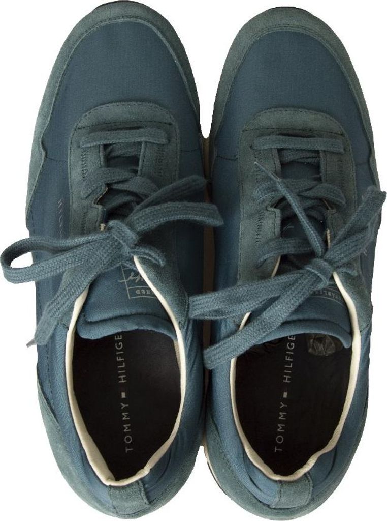 Herrenschuhe TH TOMMY HILFIGER Sneaker Sportschuh Artikel FM0FM04132 gehobener Premium-Läufermix, EUR 44 - UK 10 - USA 11 - CM 28, Poliestere 100%