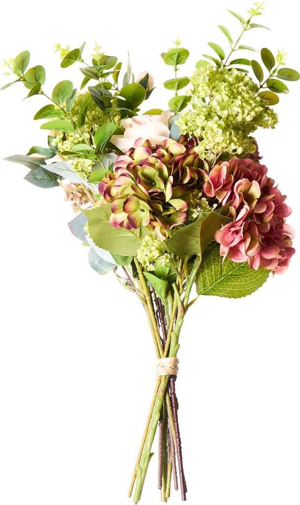 BELIANI Kunstblumenstrauß Rosa 60 cm Hochwertig wie Echt Künstliche Blumen Hortensien Rosen Kunstblumen Arrangement für Vasen Bodenvasen Hochzeit